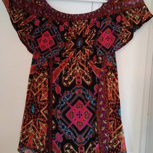 Express Multi-Color Off The Shoulder Top